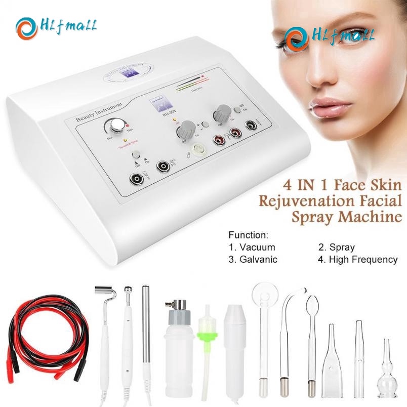 4 in 1 High Frequency Galvanic Vacuum Spray Facial Beauty Machine