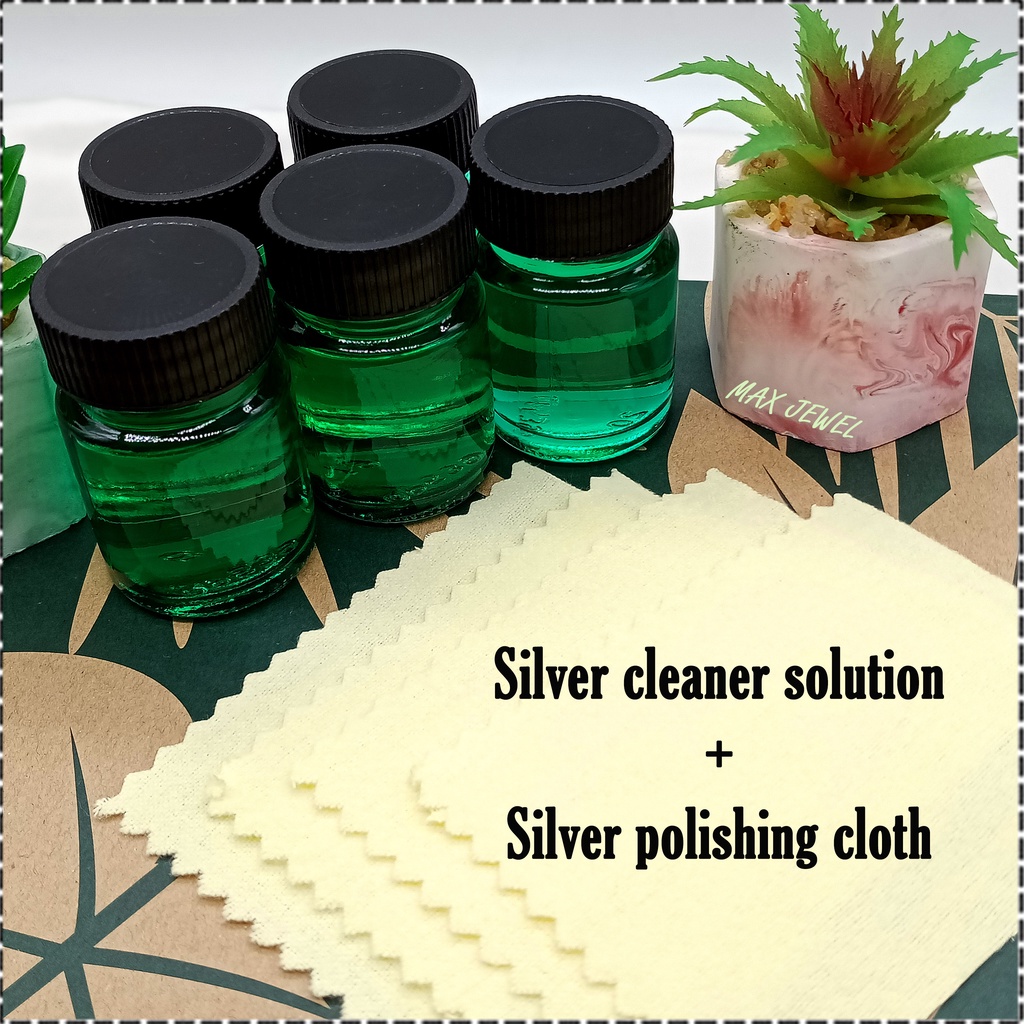 SILVER CLEANING SOLUTION AND CLOTH/ AIR CUCI SILVER/PERAK DAN KAIN
