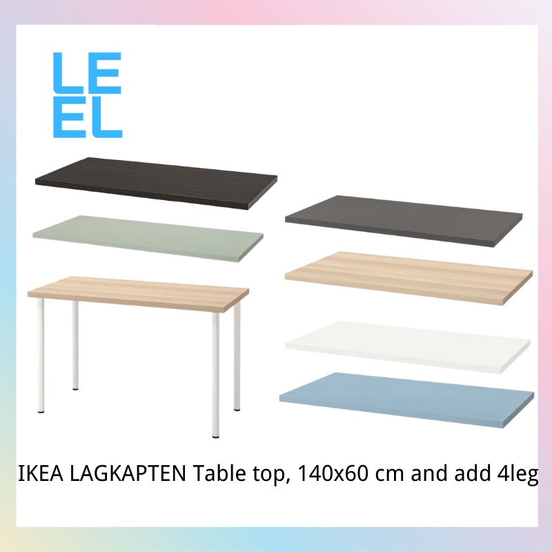 IKEA LAGKAPTEN Table top, 140x60 cm and add 4leg Shopee Malaysia