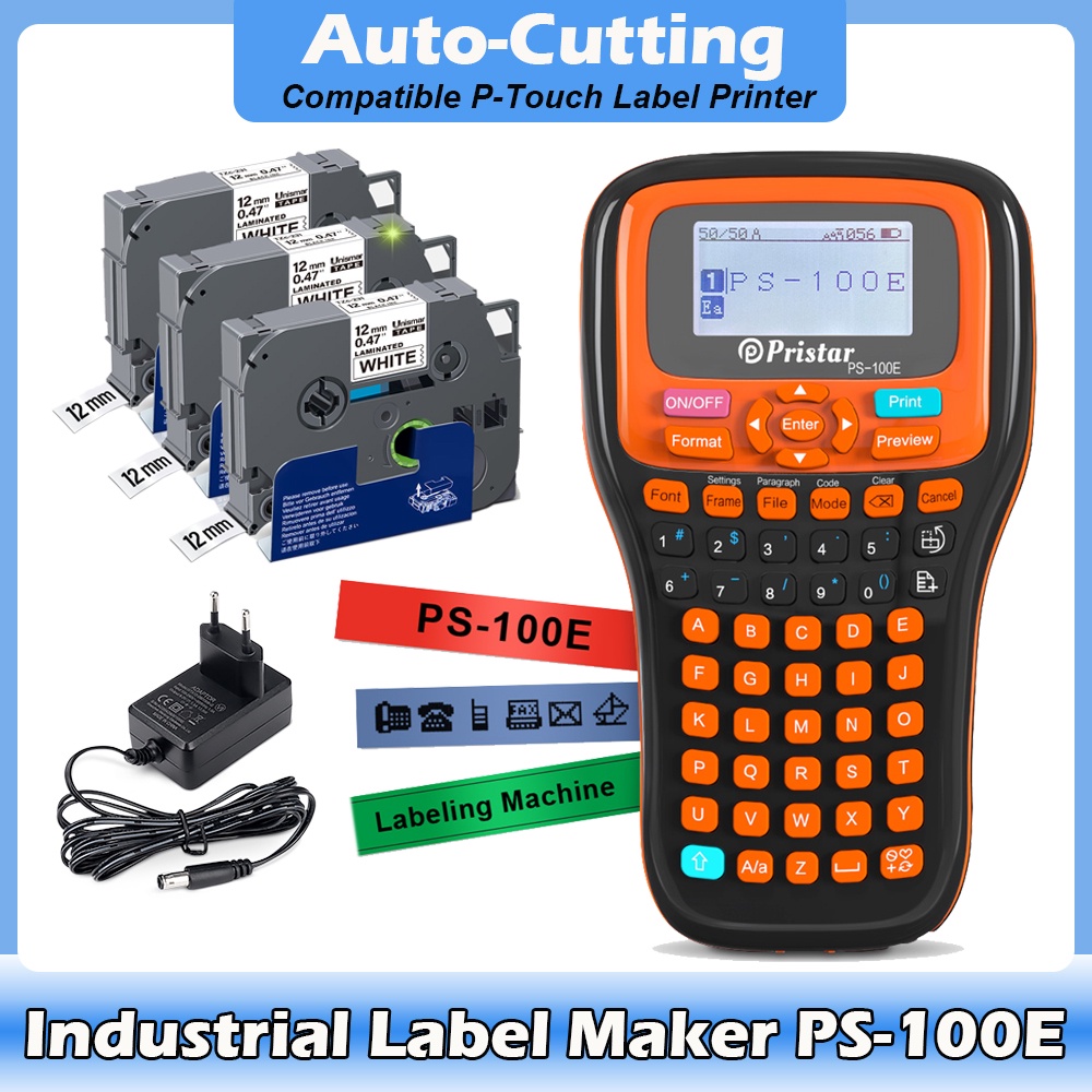 Portable Label Printer AutoCutting Wireless Label Maker PS100E