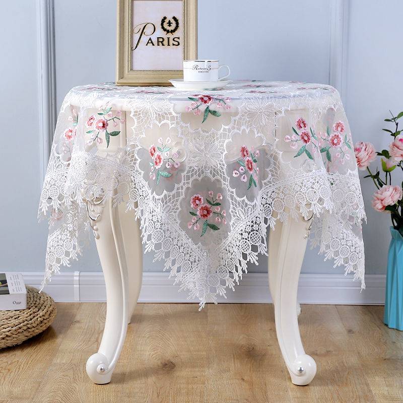 Table Cloth European Style Pastoral Lace Hollow Tablecloth Coffee Table