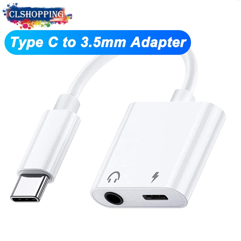 USB Type C to 3.5mm Audio Adapter, Type C Fast Charging dongle