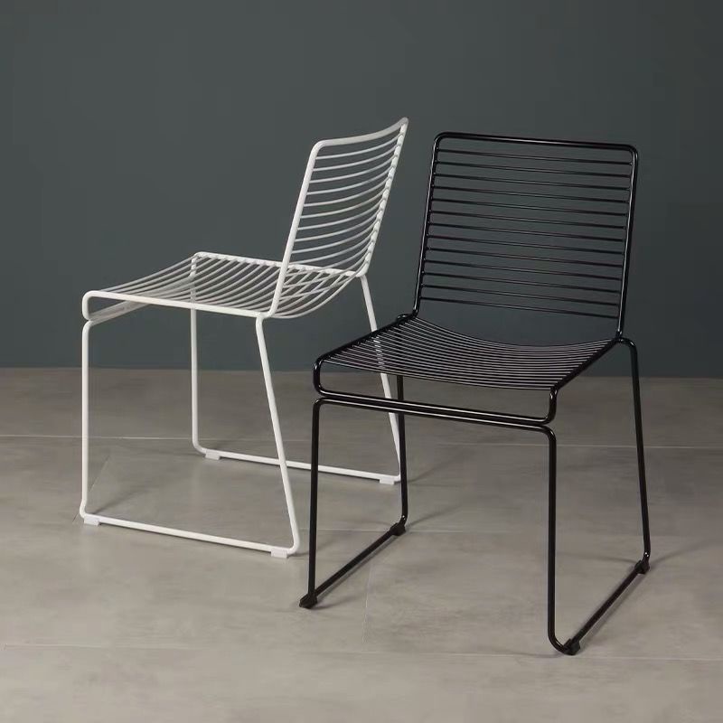 Nordic iron chair simple dining chair iron wire cafe chair creative
