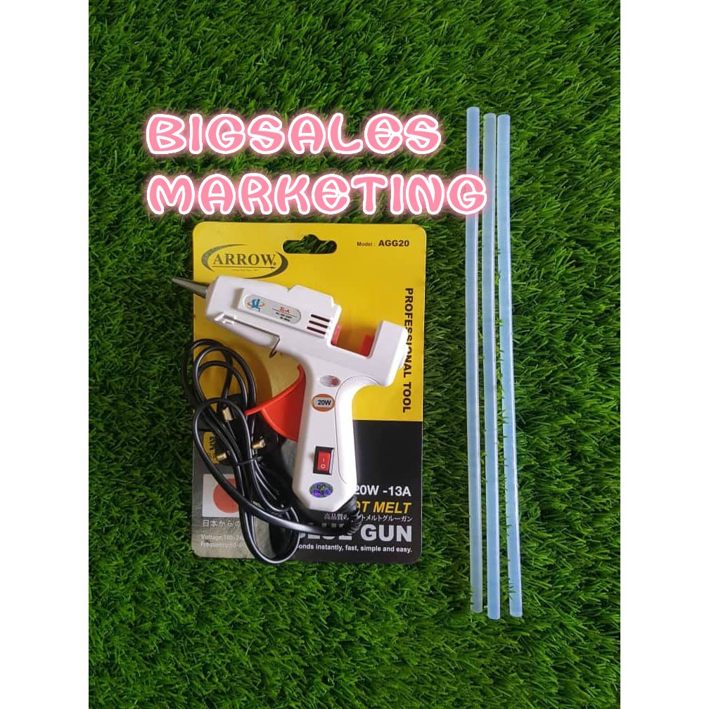 ARROW Hot Melt Glue Gun Small Glue Stick AGG20 / Gam Pistol (Ready