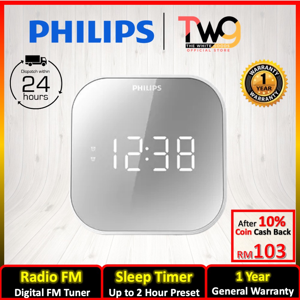 Philips TAR4406 Clock Radio Digital Tuning FM Radio Dual Alarm Clock