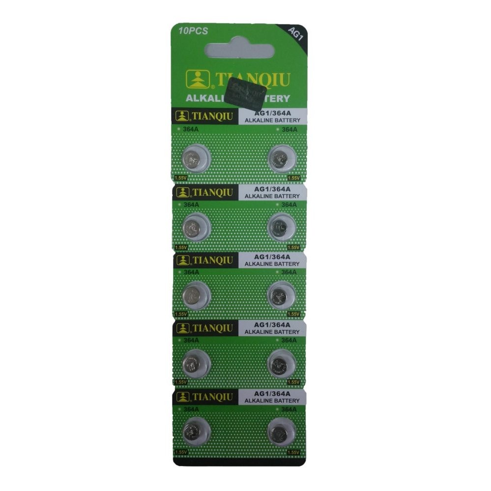 1 Pack (10 Pieces) AG1/ 364A/SG1/LR60 Alkaline Cell Button Battery