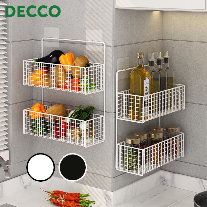 Decco Wall Mounted Storage Basket Kitchen Shelf Vegetable Hanging