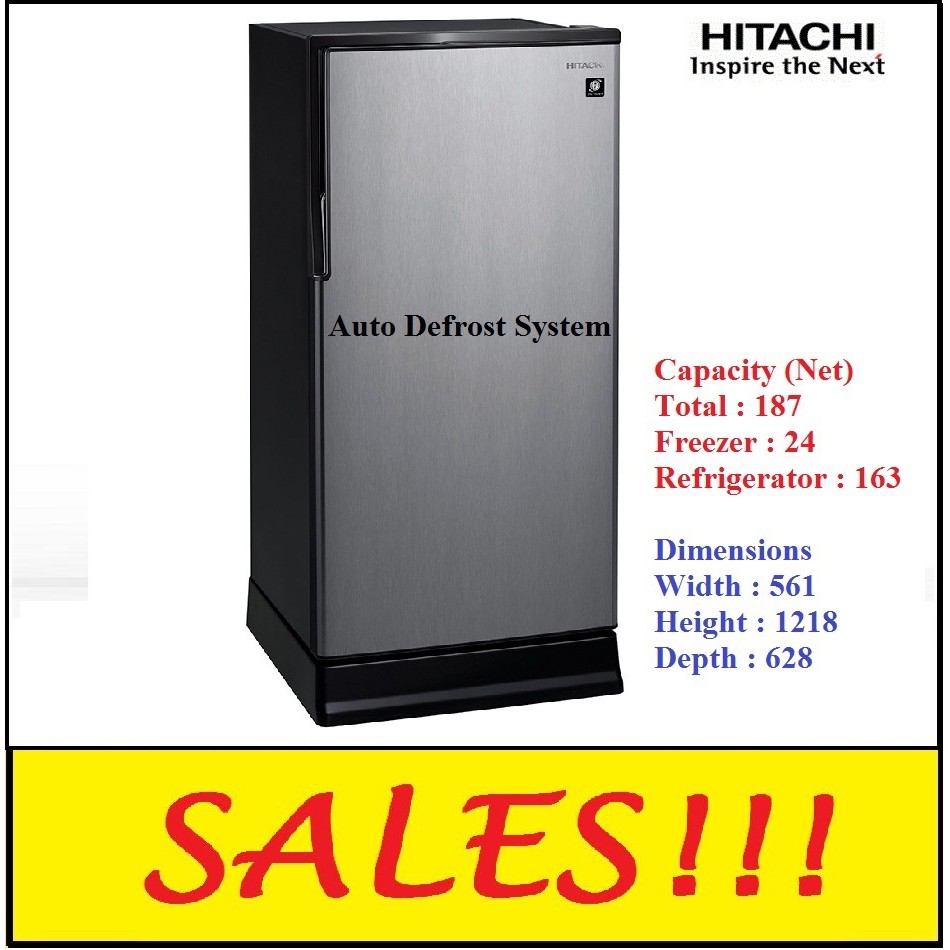 HITACHI R200EM7 187L 1 DOOR REFRIGERATOR with AUTO DEFROST SYSTEM (KL