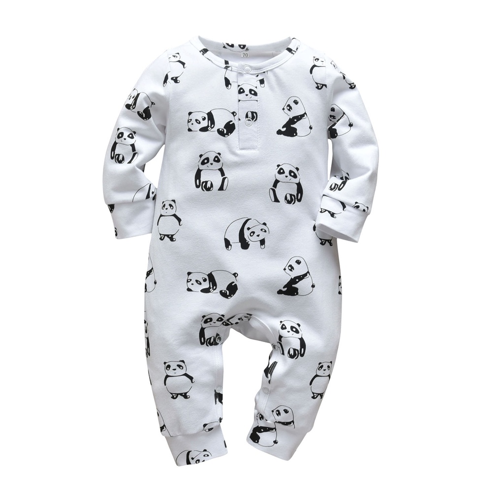 Baby Romper Infant Boy Jumpsuit Newborn Long Sleeve Panda Printing Bodysuit Baby One Piece