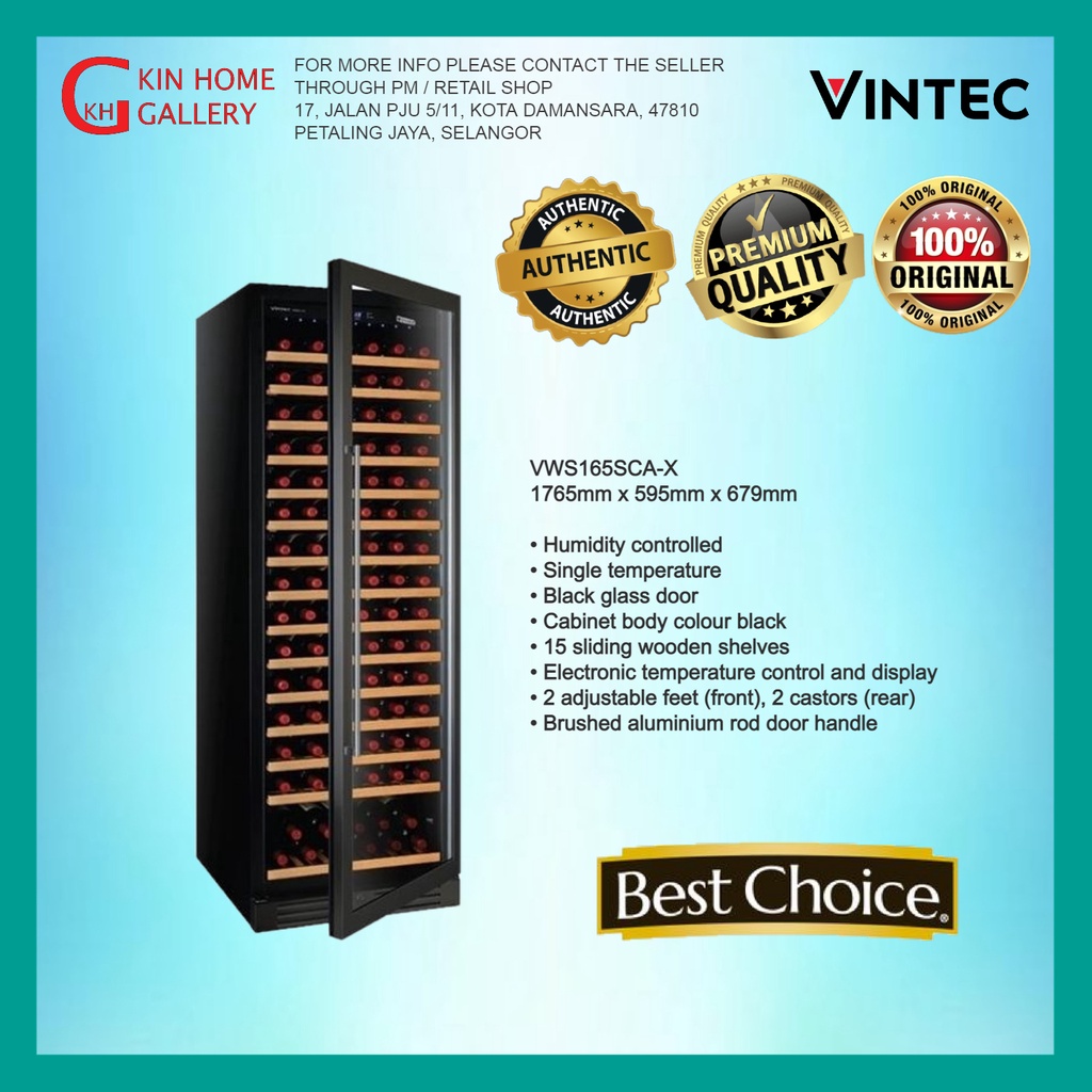 Vintec Wine Storage (Free Standing) VWS165SCAX Shopee Malaysia