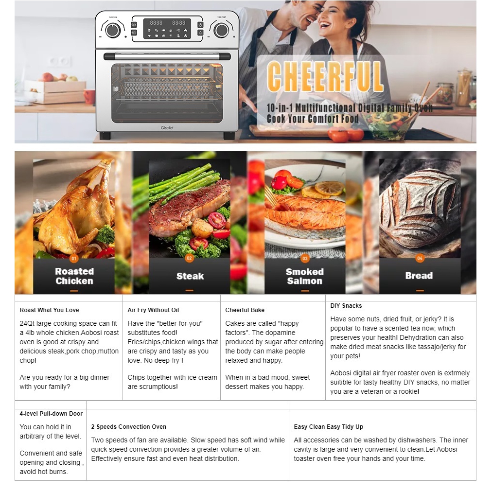 NEW Starfrit Quart 1700 Watt Air Fryer Toaster Oven Model, 48 OFF