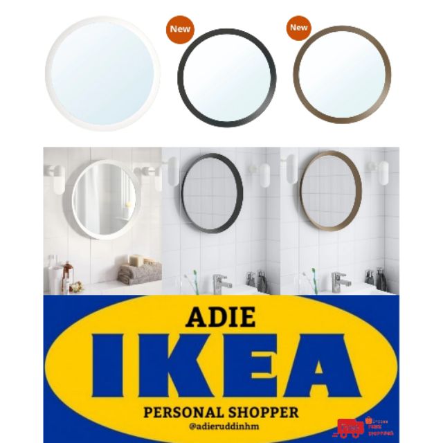 IKEA LANGESUND Mirror 50cm White / Beige / Dark Grey Shopee Malaysia