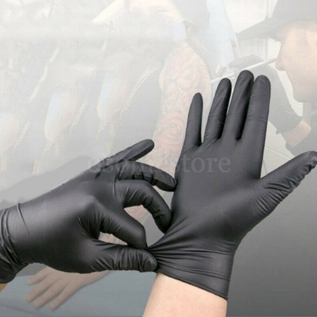 Black Glove Cooking 10PCS Black Glove Super Flexible Nitrile Black