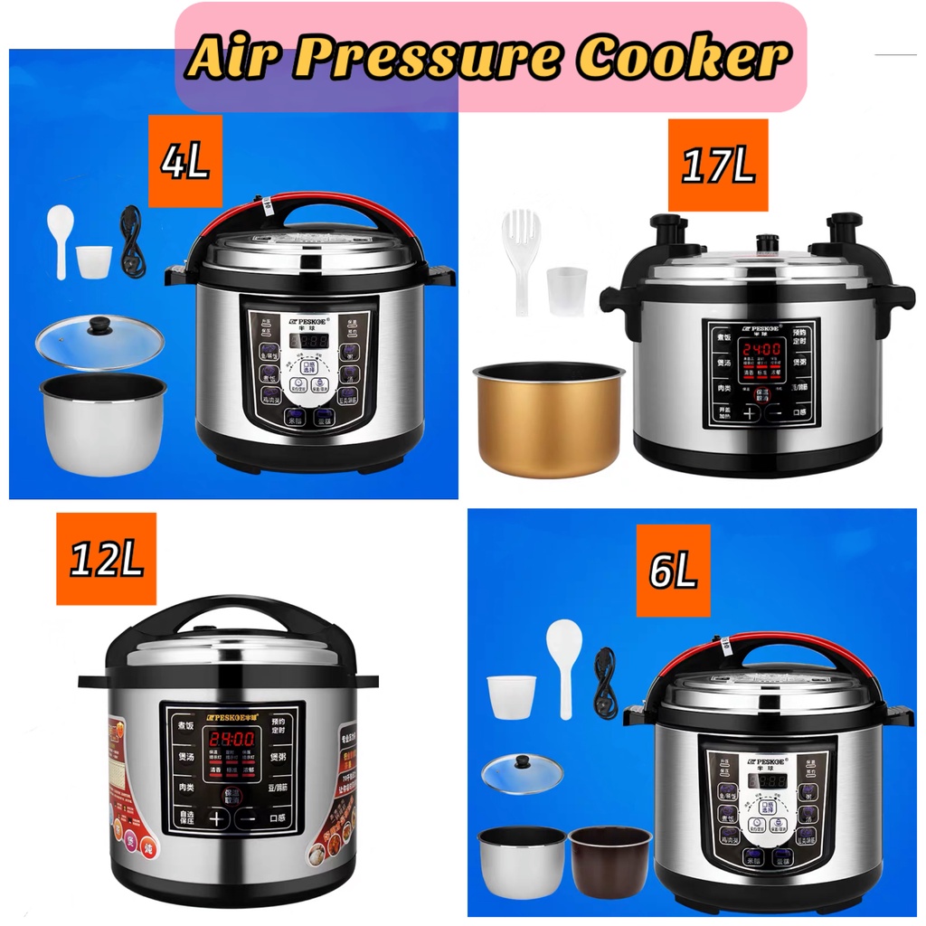 PPP 4L / 6L / 12L / 17L Air Pressure Cooker Electric Digital Cooker Non