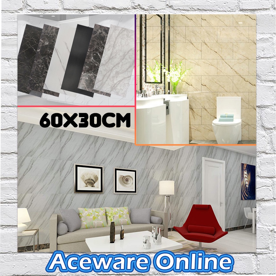 60x30cm SELF ADHESIVE WALL STICKER PLAIN COLOR MARBLE DESIGN WATERPROOF