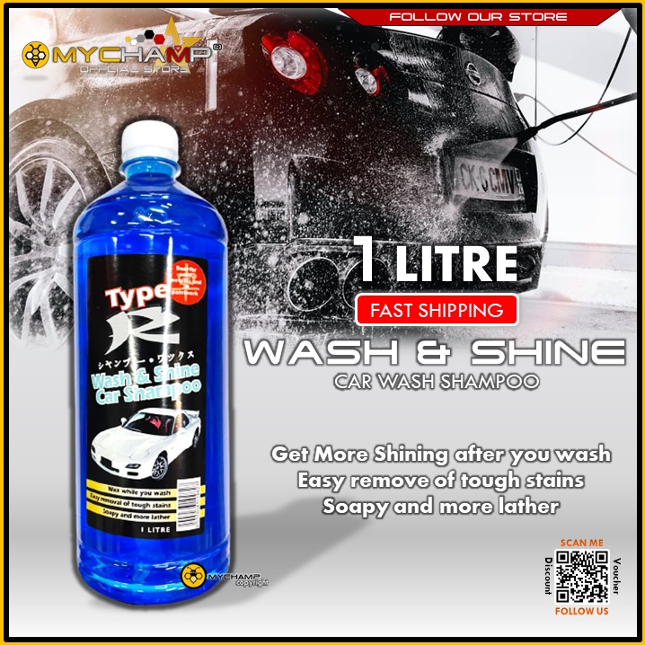 Type R Wash & Shine Car Shampoo Intensive pH Balanced Car Shampoo Non