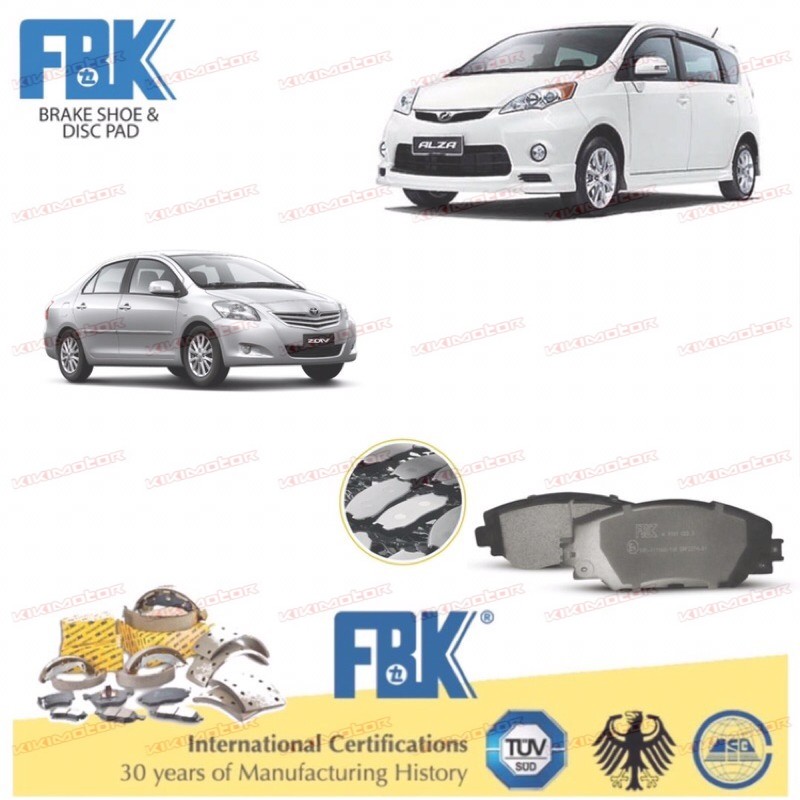 FBK Disc Brake Pad Front FD2837S Perodua Alza 2014 Toyota Vios NCP93