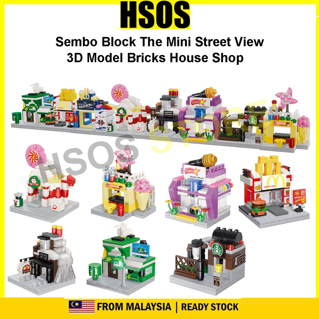 Sembo Block The Mini Street View 3D Model Bricks House Shop Compatible