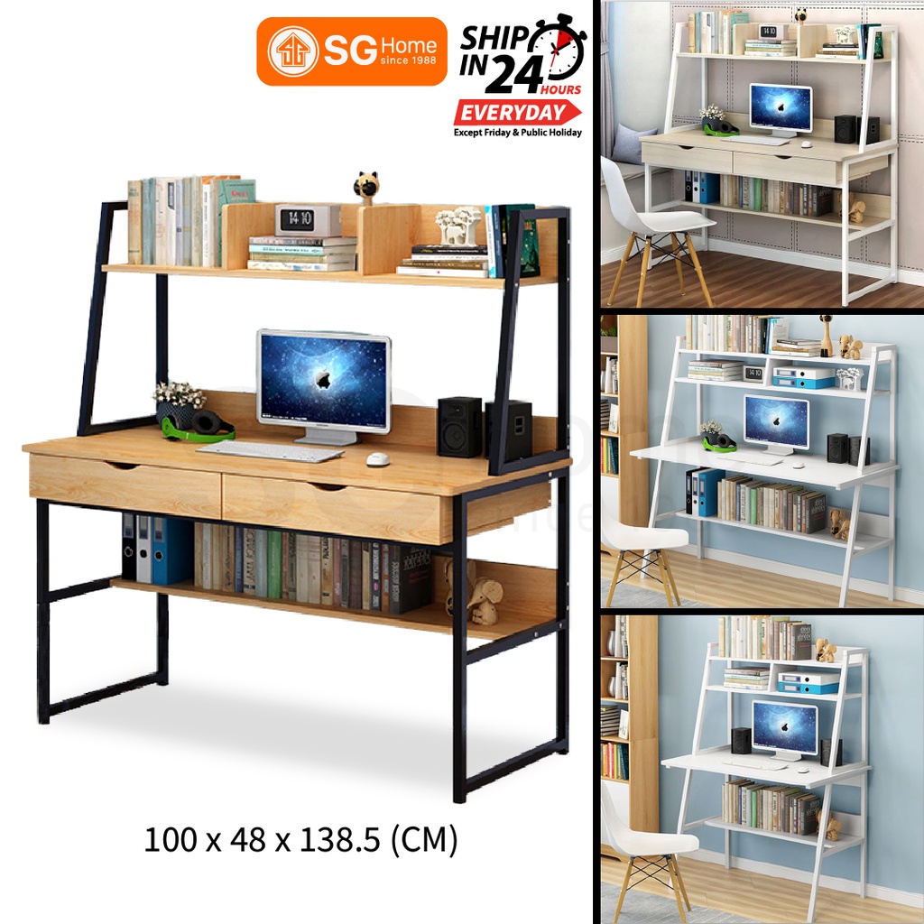 [READY STOCK] Study Writing Desk 100cm x 48cm x 138.5cm Computer