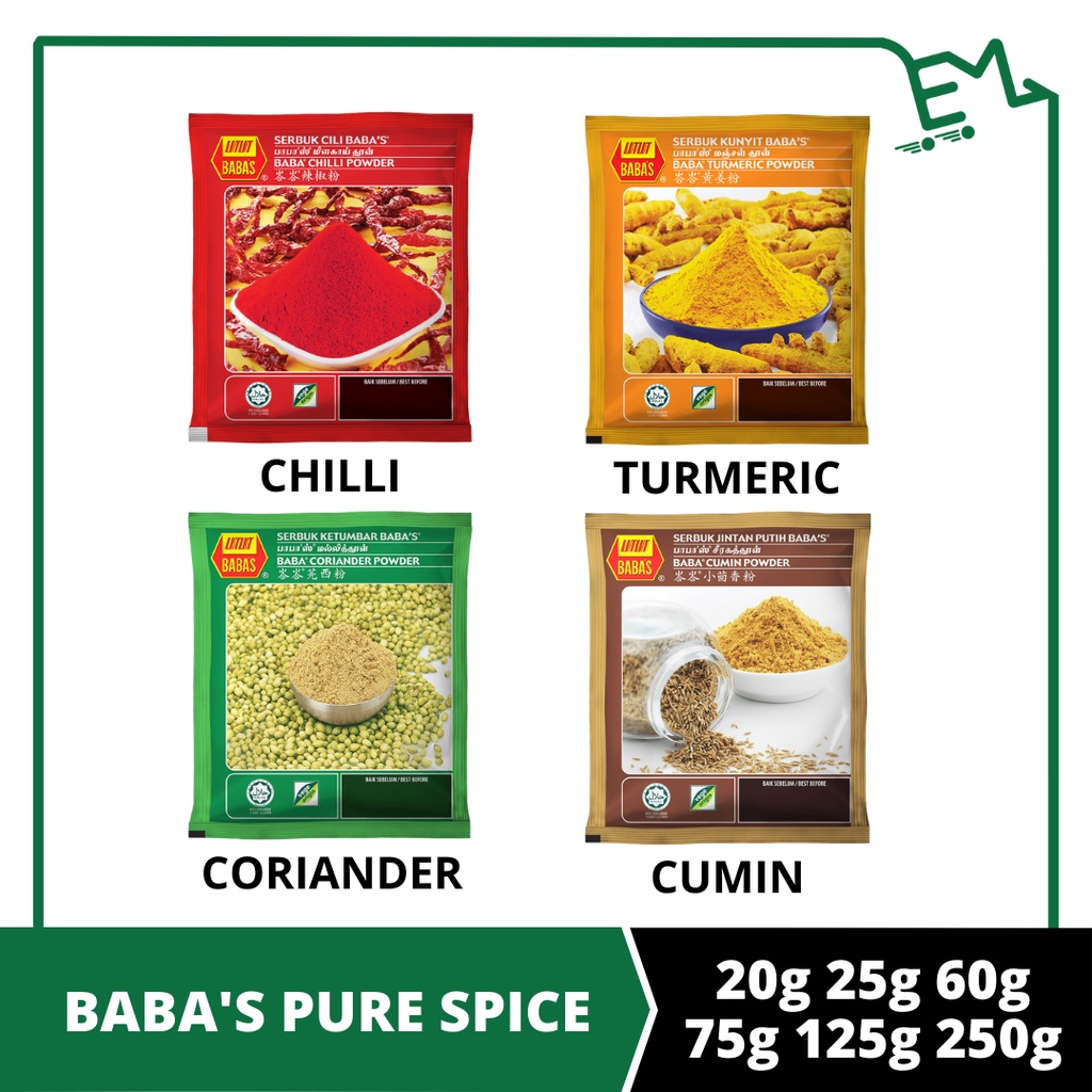 BABA'S Serbuk Cili/Kunyit/Ketumbar/Jintan Putih Chilli/Turmeric