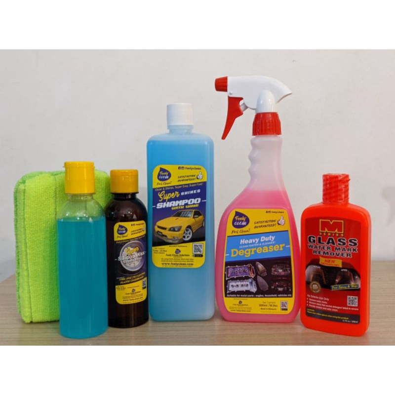 Set Lengkap Penjagaan / kecantikan kereta /Feely clean shampoo wax