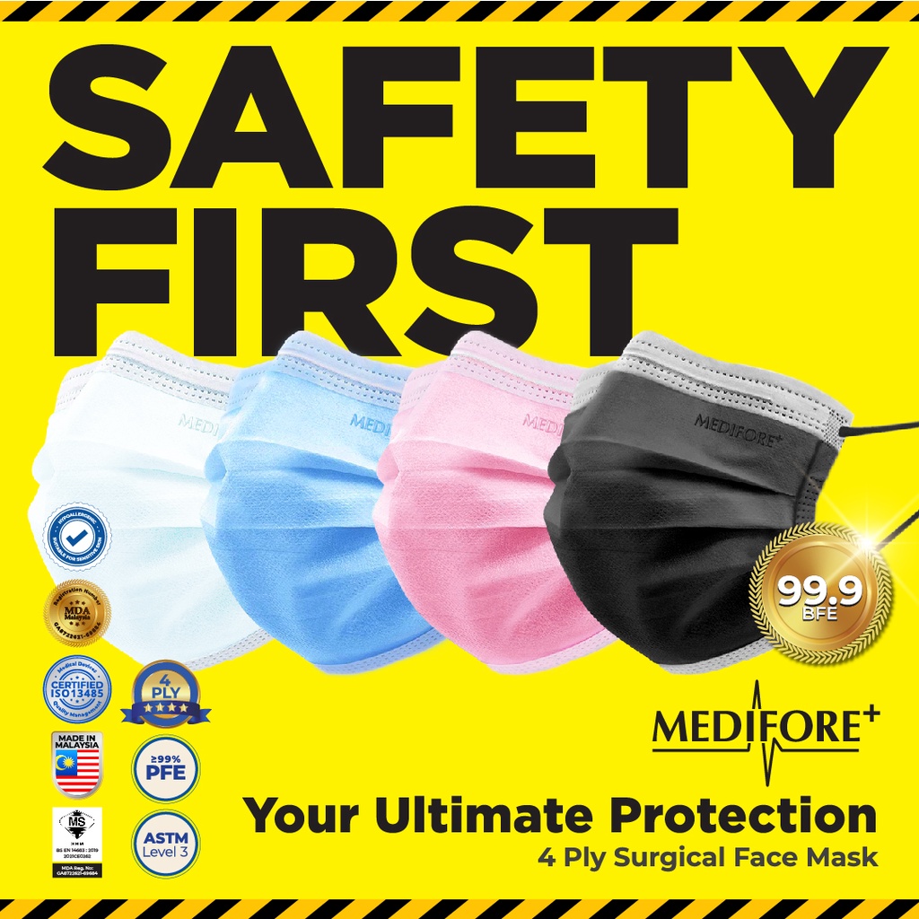 MEDIFORE 4 Ply Surgical Face Masks Shopee Malaysia