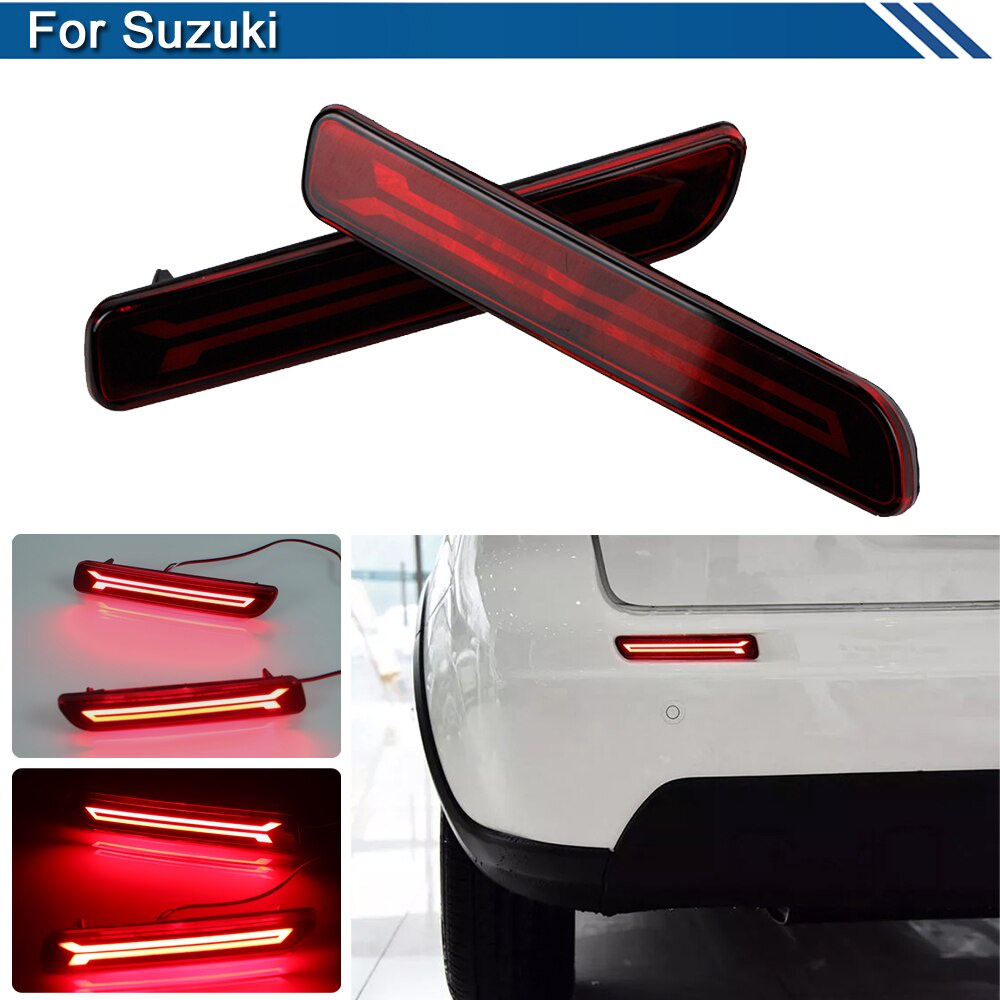 2pcs For Suzuki Ertiga Ciaz Vitara Scross SX4 Splash LED Rear Bumper