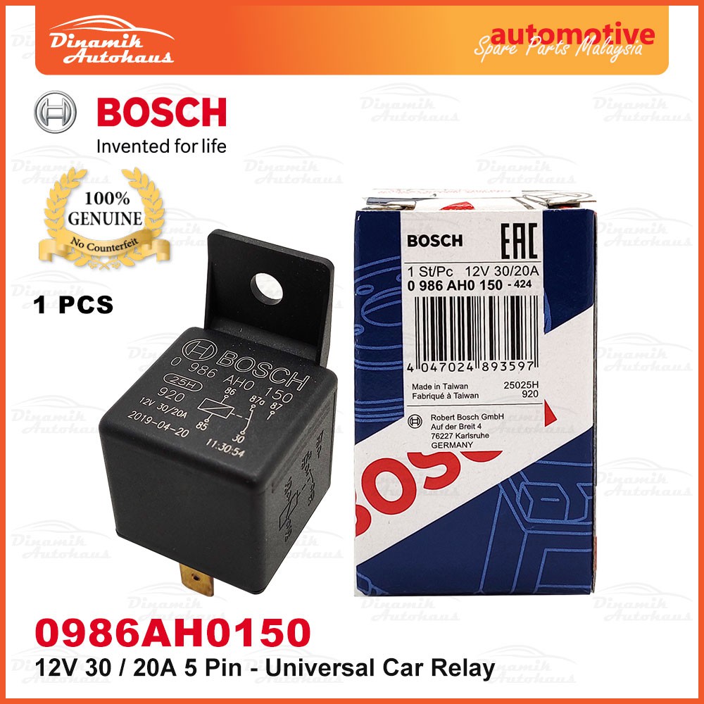 Bosch Universal Automotive Car 5 Pin 87A Relay 12V 30A / 20A Bosch 5