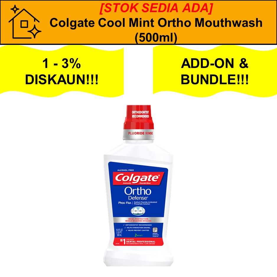 [𝗥𝗘𝗔𝗗𝗬 𝗦𝗧𝗢𝗖𝗞] Colgate Ortho Defense Phos Flur (500ml) Anti Cavity