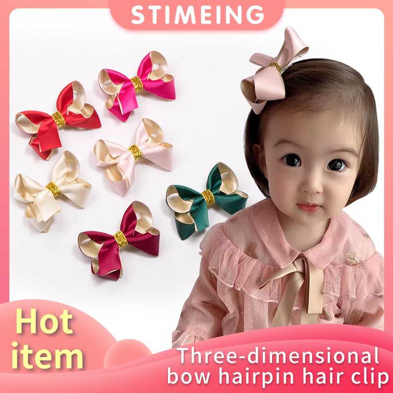 Baby Bow hair clip baby polyester ribbon hairpin baby girl hair