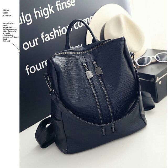 MiBorong Crocs Double Zipper Crocs Backpack Casual Two Way Shopee