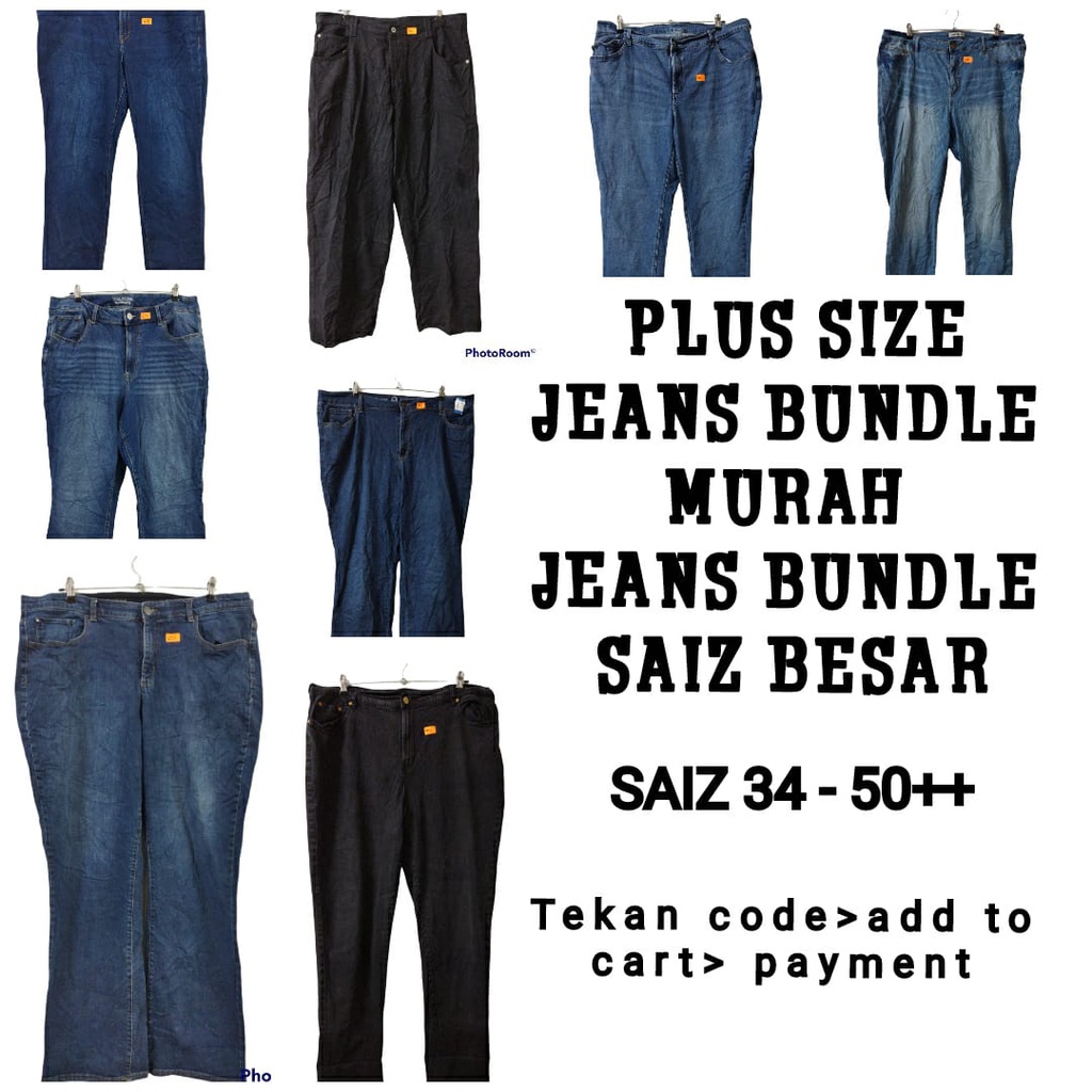 BIG SIZE JEANS BUNDLE MURAH/ PLUS SIZE JEANS BUNDLE /OVERSIZE JEANS BUNDLE UNISEX Shopee Malaysia