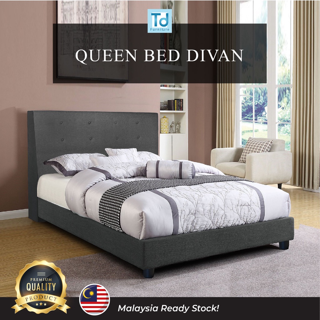 Stock Clearance Offer Queen Size Bed Divan Fabric Upholstered Double