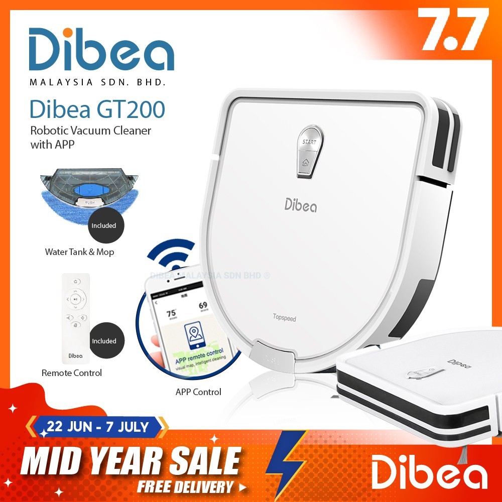 Dibea Robotic Vacuum with Wifi Apps Control GT200 Shopee Malaysia