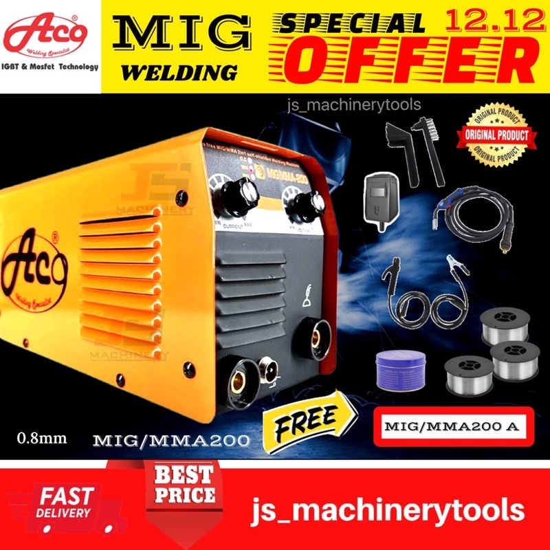 MIG/MMA 2 in 1 Gasless Aco Professional Mig Gasless Welding Machine