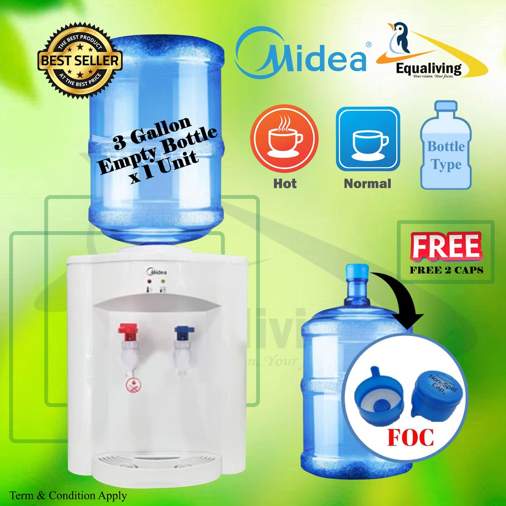 Midea Bottle Type Water Dispenser Hot & Normal Model 720 with 3 Gallon