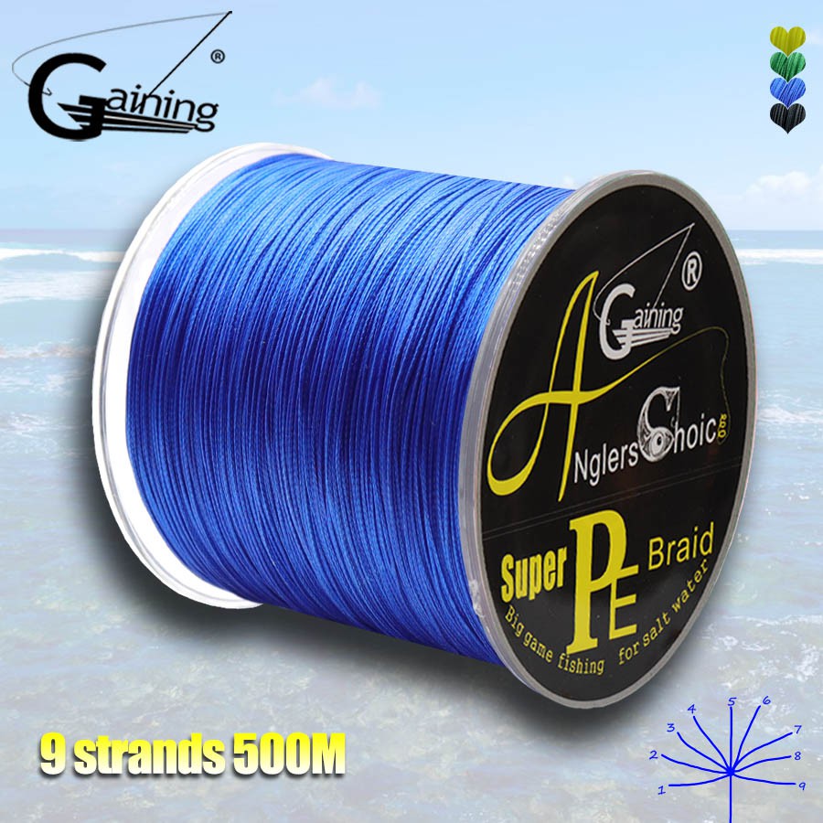 500M 9 Strands Braided Fishing Line PE Wire Multifilament Fishing Line