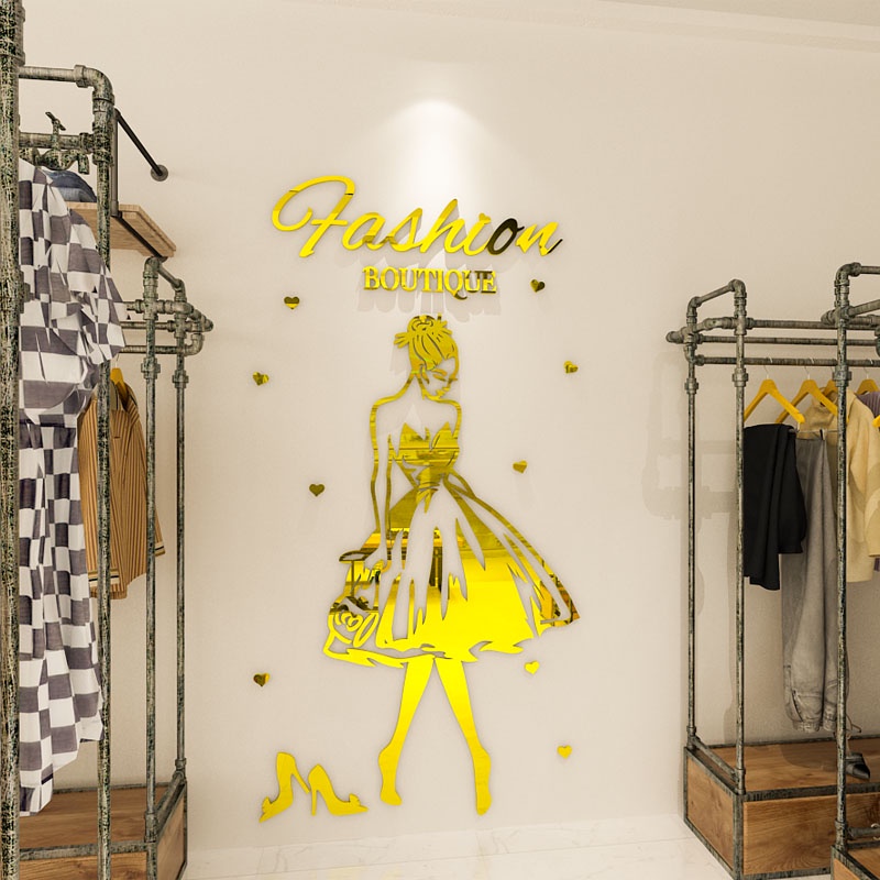 [DAORUI] Creative Fashion Wall Stickers Clothing Store Women's Glass Door Window Decoration