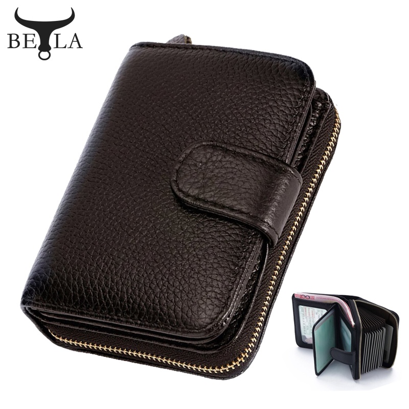 Ready BELA Short Wallet Card Holder Coin Purse Zipper Around Genuine