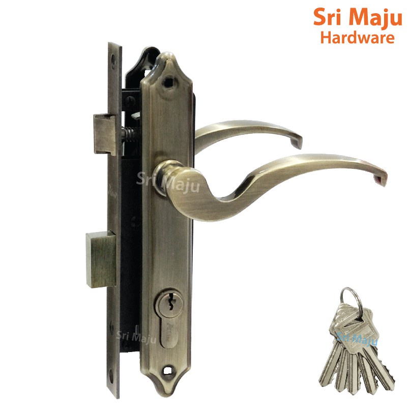 MAJU 7025 AB Grille Door Lock Mortise Lockset Handle Entrance Iron Door