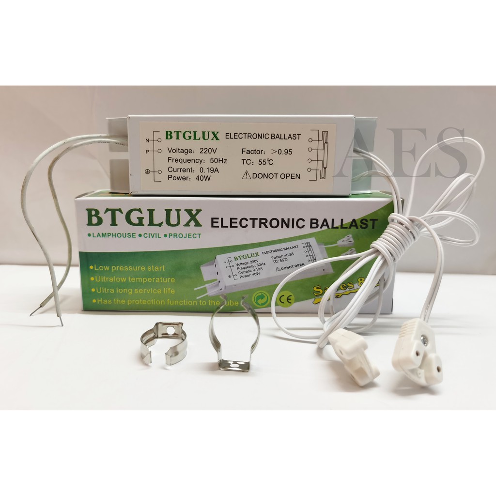 T8 FLUORESCENT LIGHT BALLAST C/W END CAP WIRE, ELECTRONIC BALLAST 20W