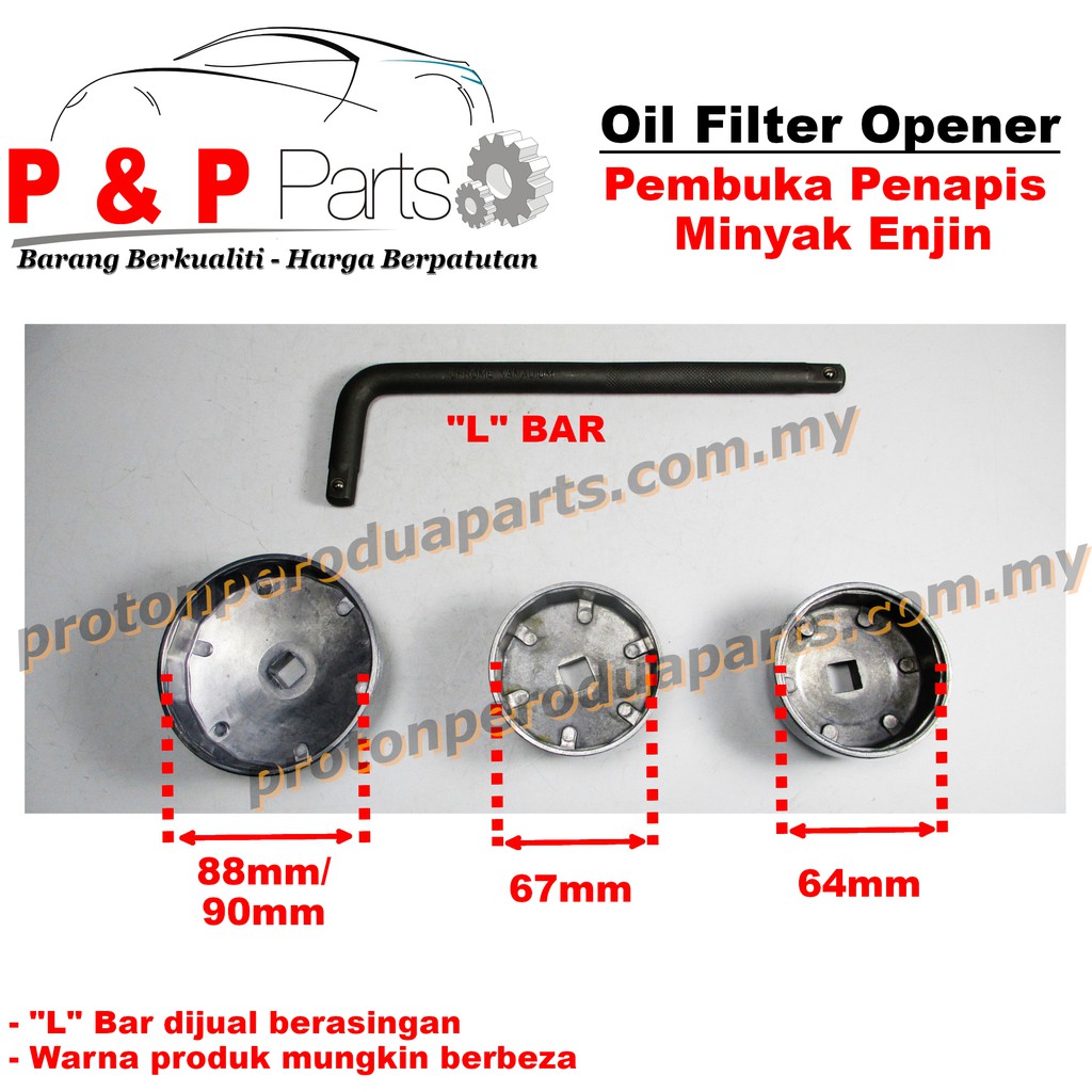 Oil Filter Opener / Pembuka Penapis Minyak Hitam Cap Type Batang L