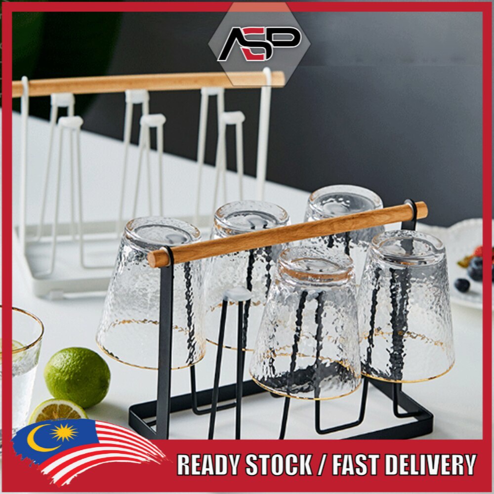 ASPBEST Kitchen Wrought Iron Cup Holder Household Drain Cup Shelf For