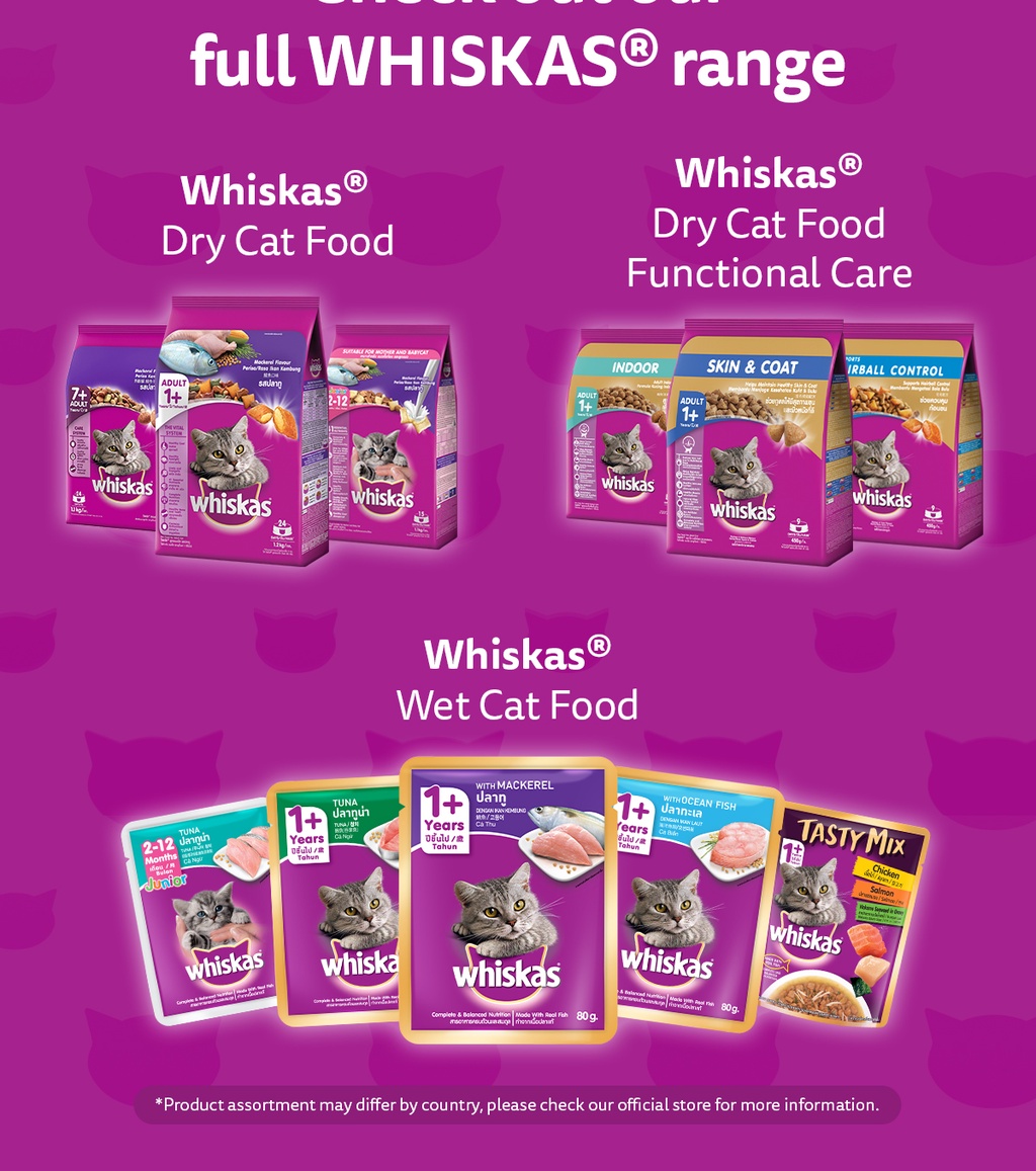 Whiskas Pouch Tasty Mix Cat Wet Food Junior Seafood Cocktail Carrot in