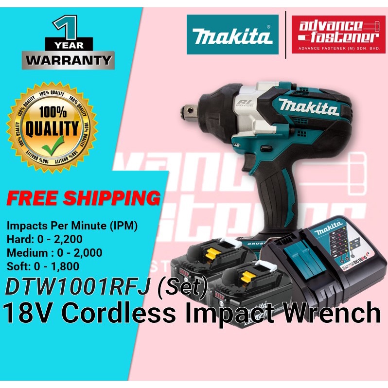 MAKITA DTW1001Z / DTW1001RFJ 18V Cordless Impact Wrench 19MM (3/4