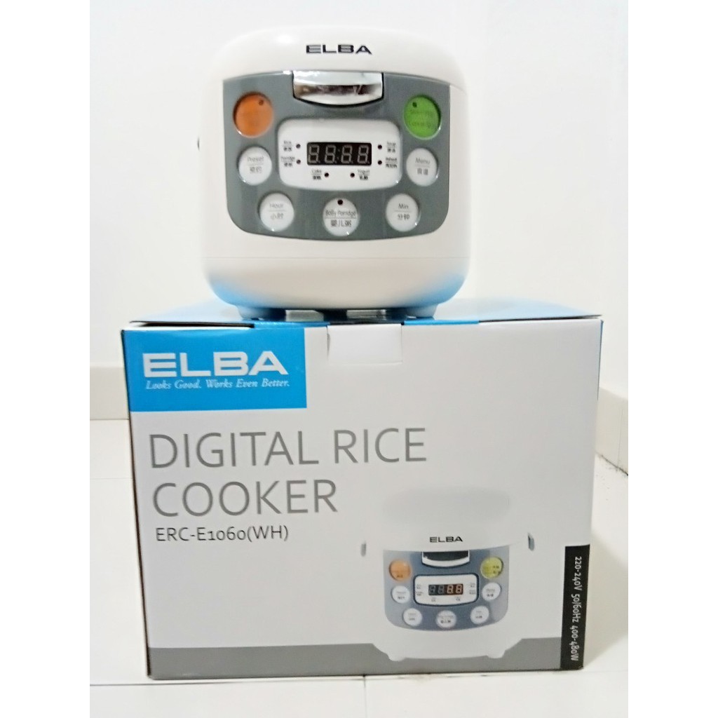 periuk nasi elektrik periuk elektrik *FAST SHIP*ELBA DIGITAL RICE COOKER ERCE1060(WH) 1.0L