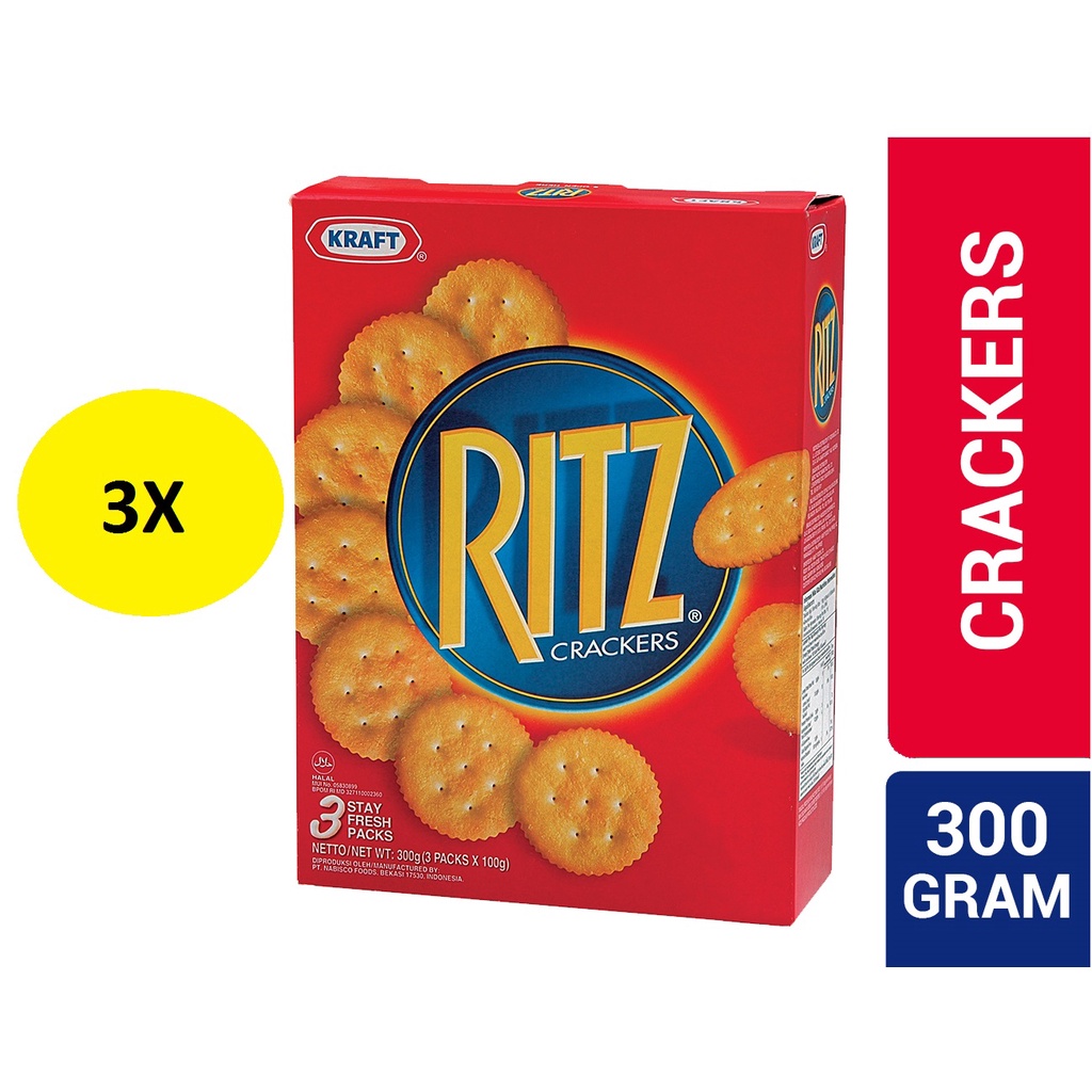 [Ready stock] 3 x Halal Kraft Ritz Crackers box original biscuit biscuits biskut cracker healthy