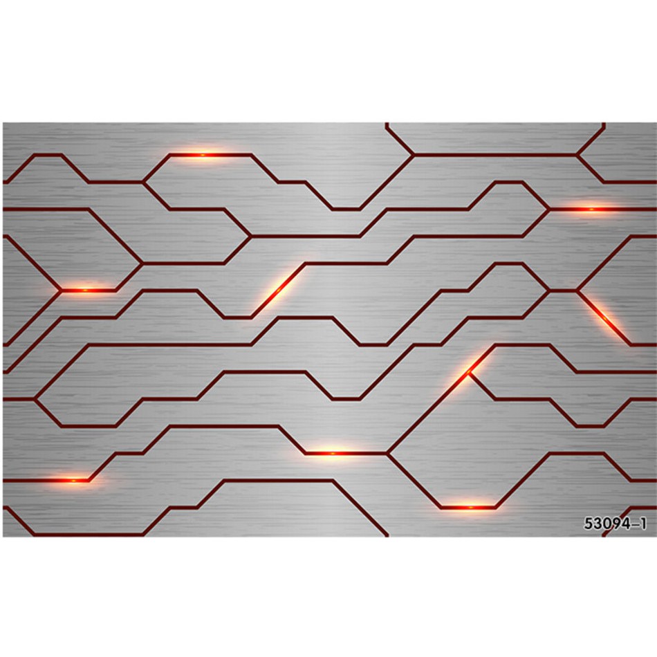 Annagood 3D Black Metal Circuit Board Industrial Decor Wall Paper