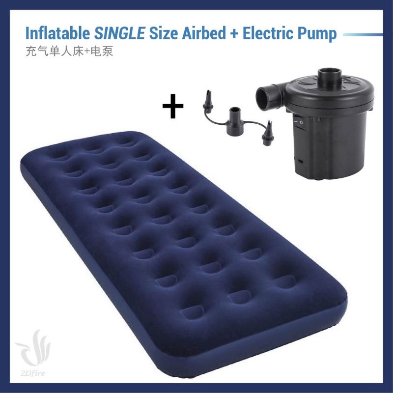 Comfort Quest Inflatable Bestway Single Camping Flocked Air Bed Bestway