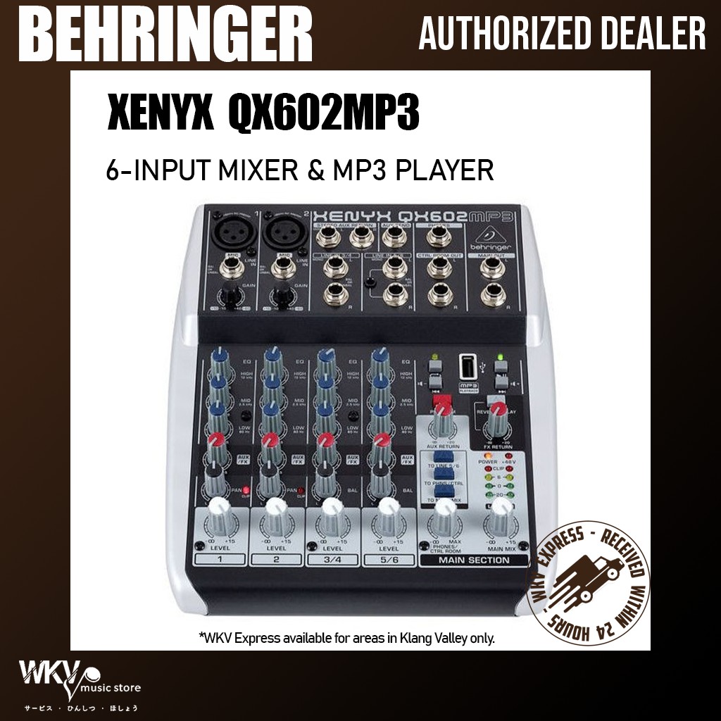Behringer Xenyx QX602MP3 Analog Mixer 6Channel with USB MP3 Playback (QX602MP3/ Xenyx602MP3